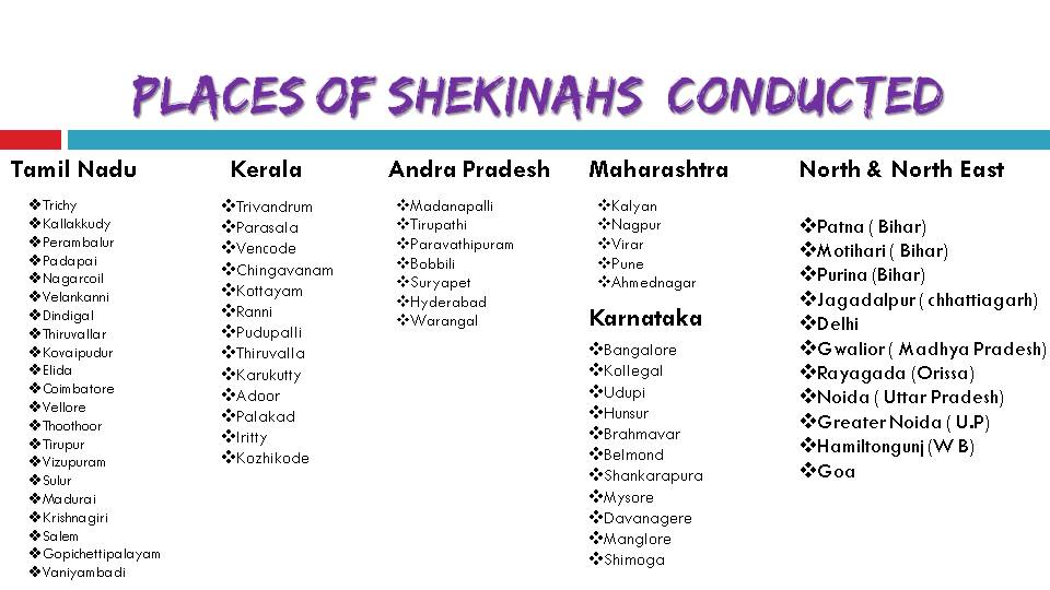 SHEKINAH PLACES